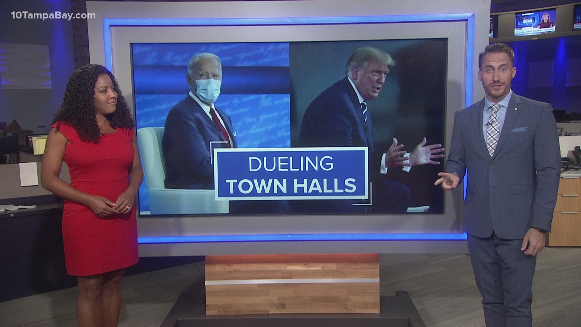 Instead of debating, the presidential rivals took questions in different cities on different networks: Trump from Miami and Biden from Philadelphia.