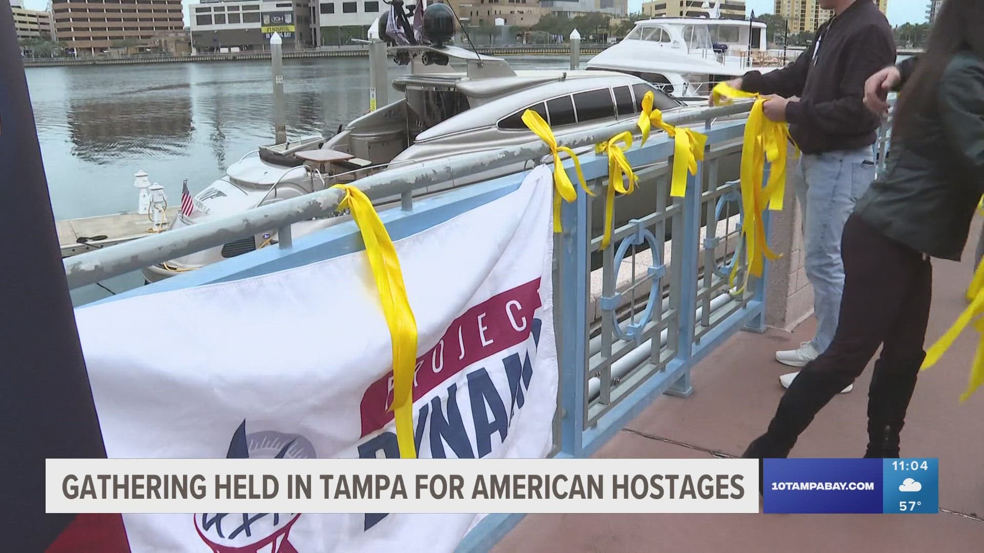 Project Dynamo rallied dozens in Tampa to tie a yellow ribbon in honor of the eight American hostages still in Gaza.