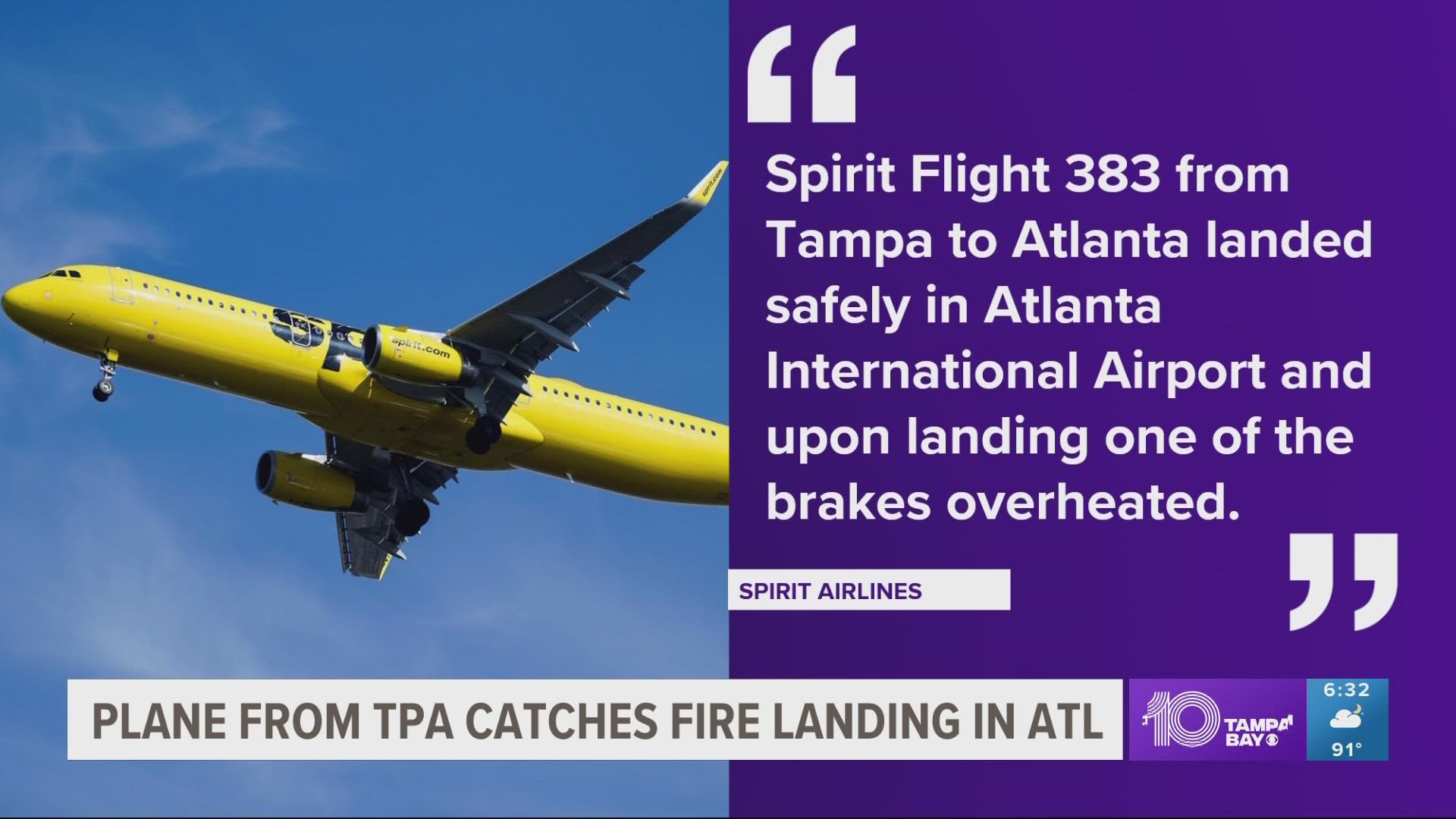 According to airport officials, the landing gear of the plane ignited around 9:25 a.m.