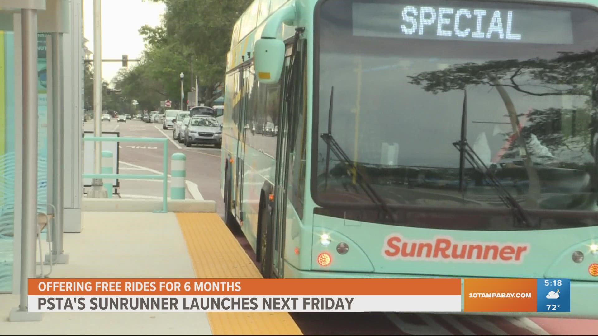 PSTA’s Sunrunner is set to launch Friday, Oct. 21. The new premier service will take riders from downtown to St. Pete Beach with limited stops.