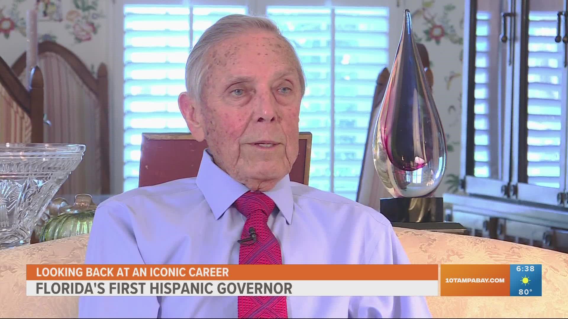 It's National Hispanic Heritage Month and 10 Tampa Bay sat down with Florida's first Hispanic governor Bob Martinez.