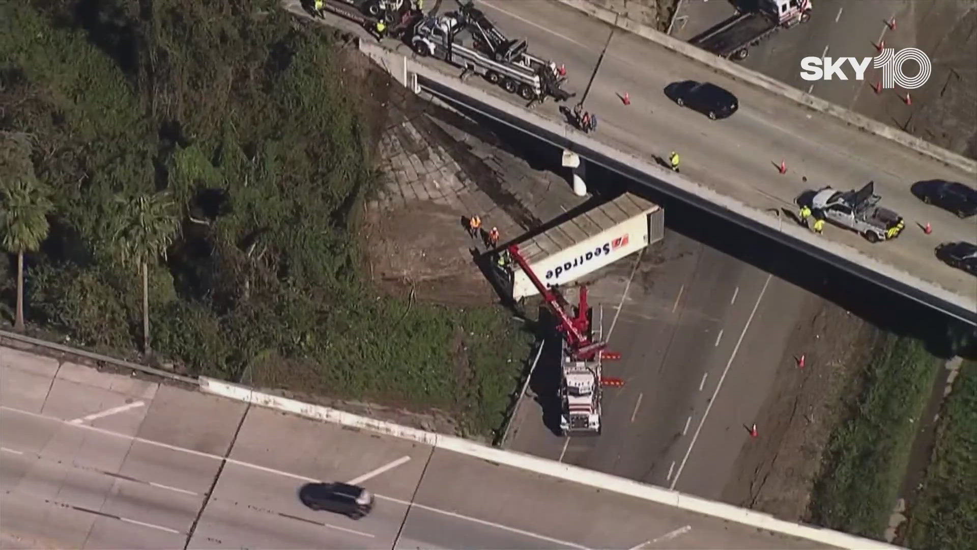 FHP said the semi-truck driver was driving too fast to safely navigate the curve in the road.