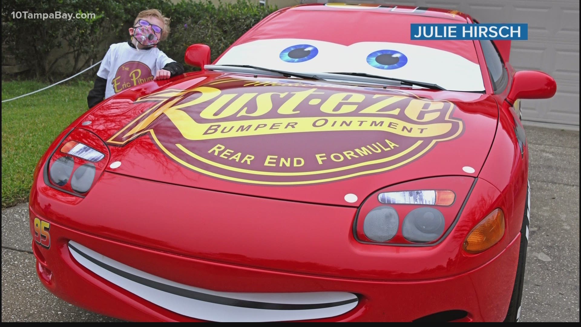 Lamborghinis dressed as Lightning McQueen highlighted a drive-by birthday parade to celebrate a terminally-ill teenager.