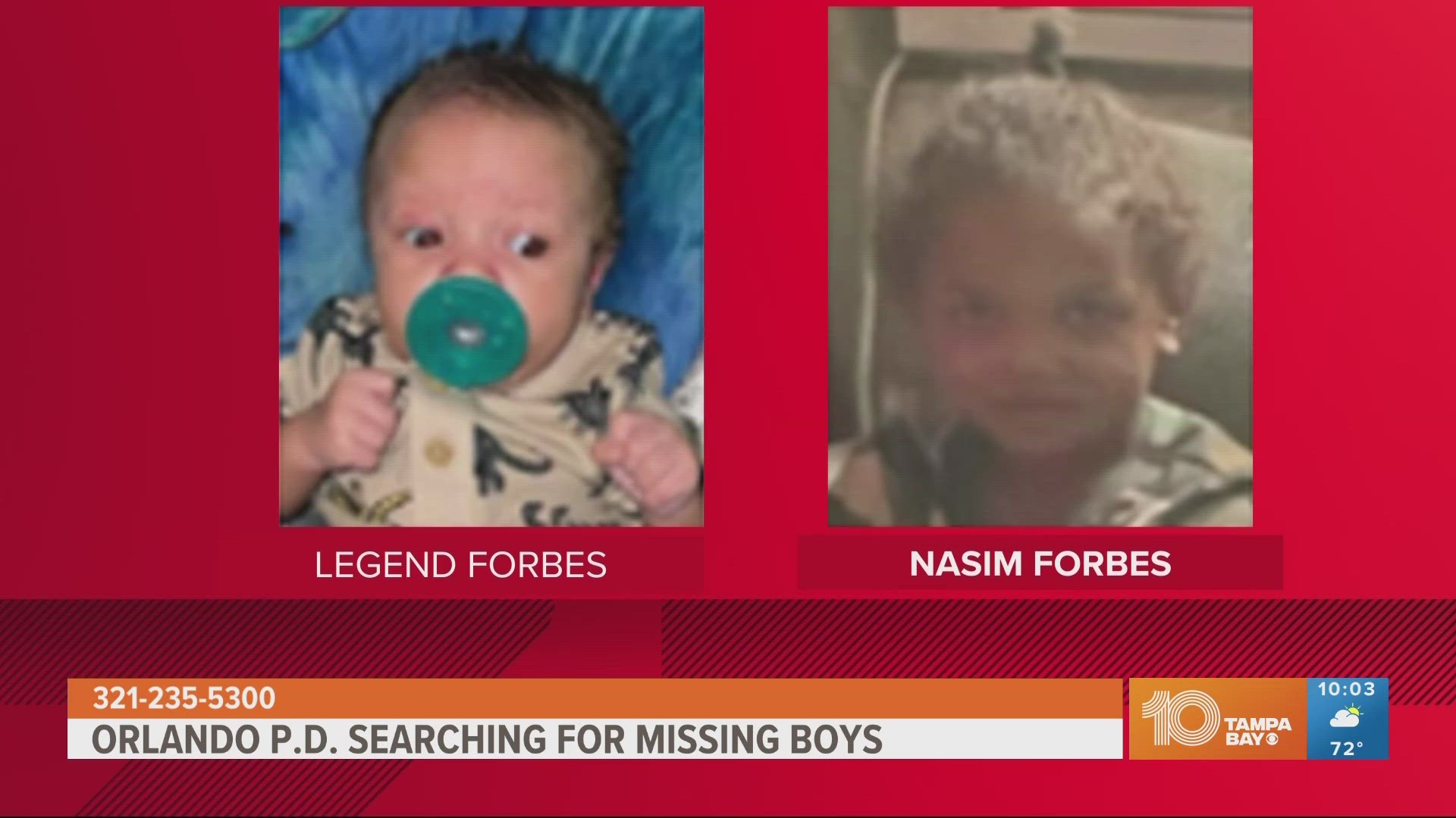 Nasim Forbes, 4, and Legend Forbes, 2 months, were last seen in the area of 1100 block of West South Street in Orlando, FDLE said.