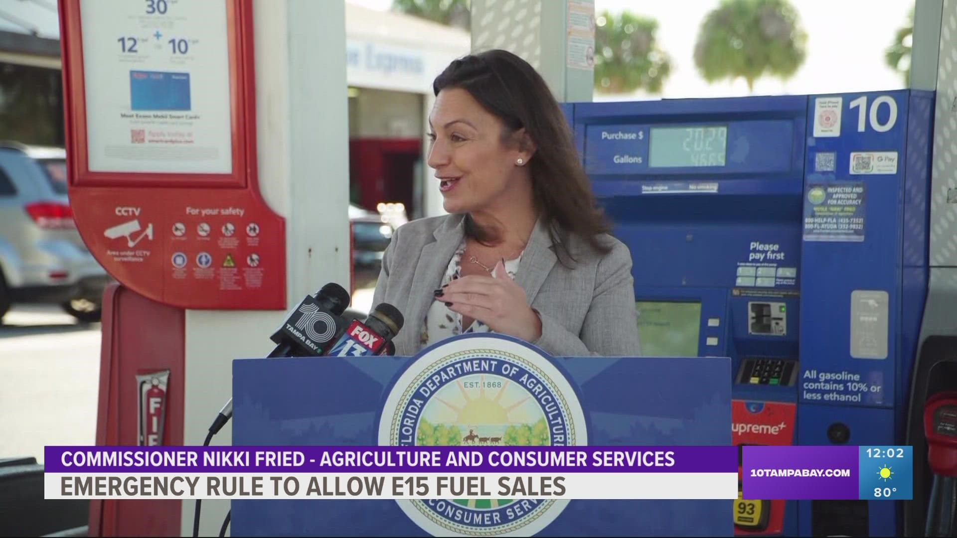 Fried says people could find savings of 10 cents per gallon, but not many gas stations sell the E15 fuel.