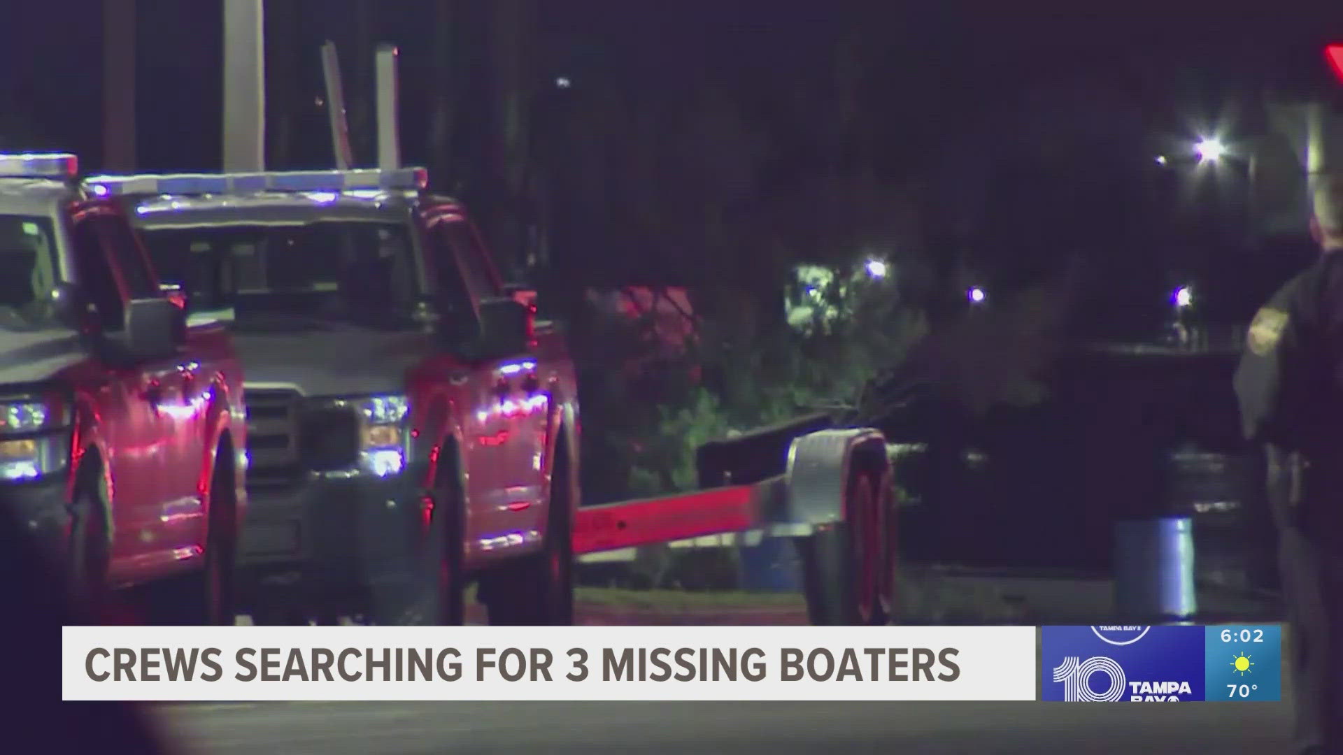 A boat capsized on the St. Johns River, leaving one person dead and three missing, including two children.