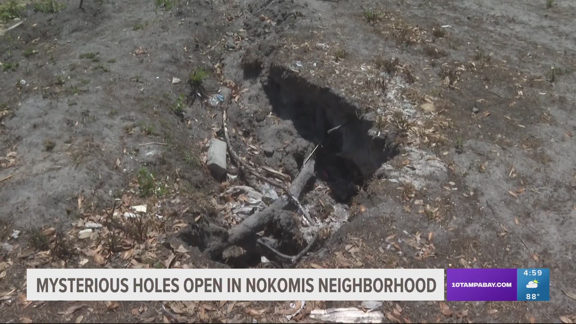 At this time, county officials are calling the holes appearing "depressions."