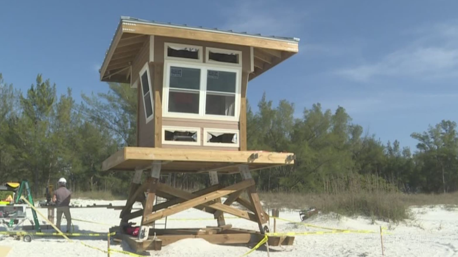 Crews are working to build 11 new lifeguard towers that will make it easier to keep an eye onbeach-goers.