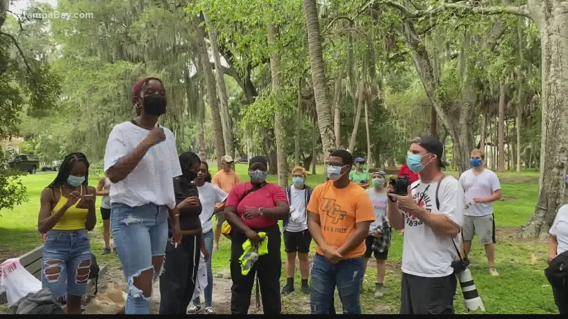 Tampa Bay area protesters gathered Saturday calling for social justice following the police shooting of Jacob Blake.