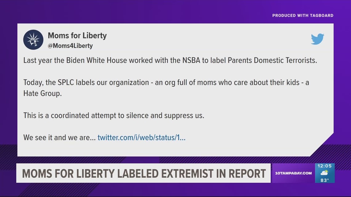 Southern Poverty Law Center labels Moms for Liberty as 'extremist' group
