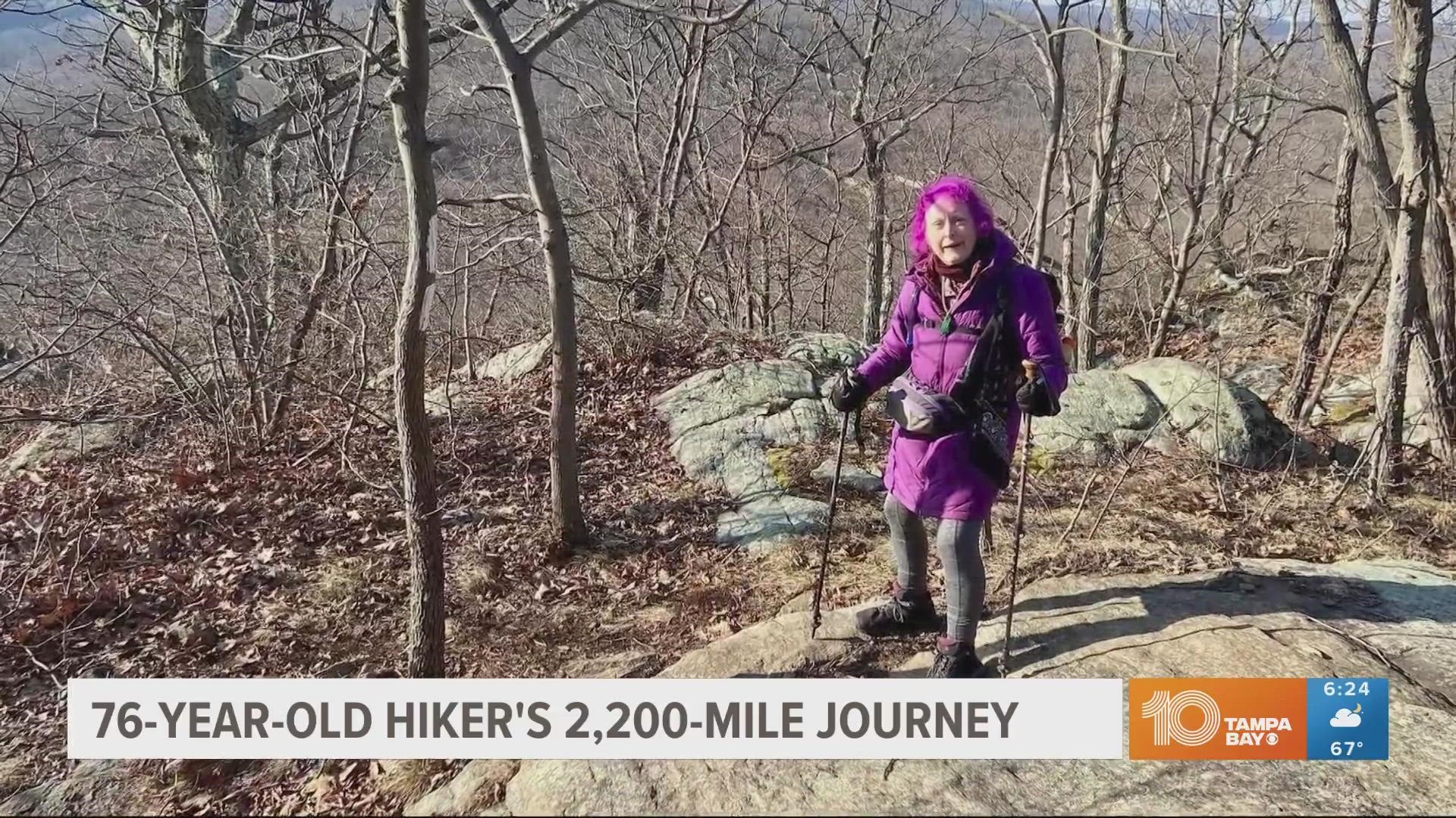 Pamela Clark is hoping to become the oldest female to complete the 2,200-mile hike in one year, and she's about 500 miles from finishing!