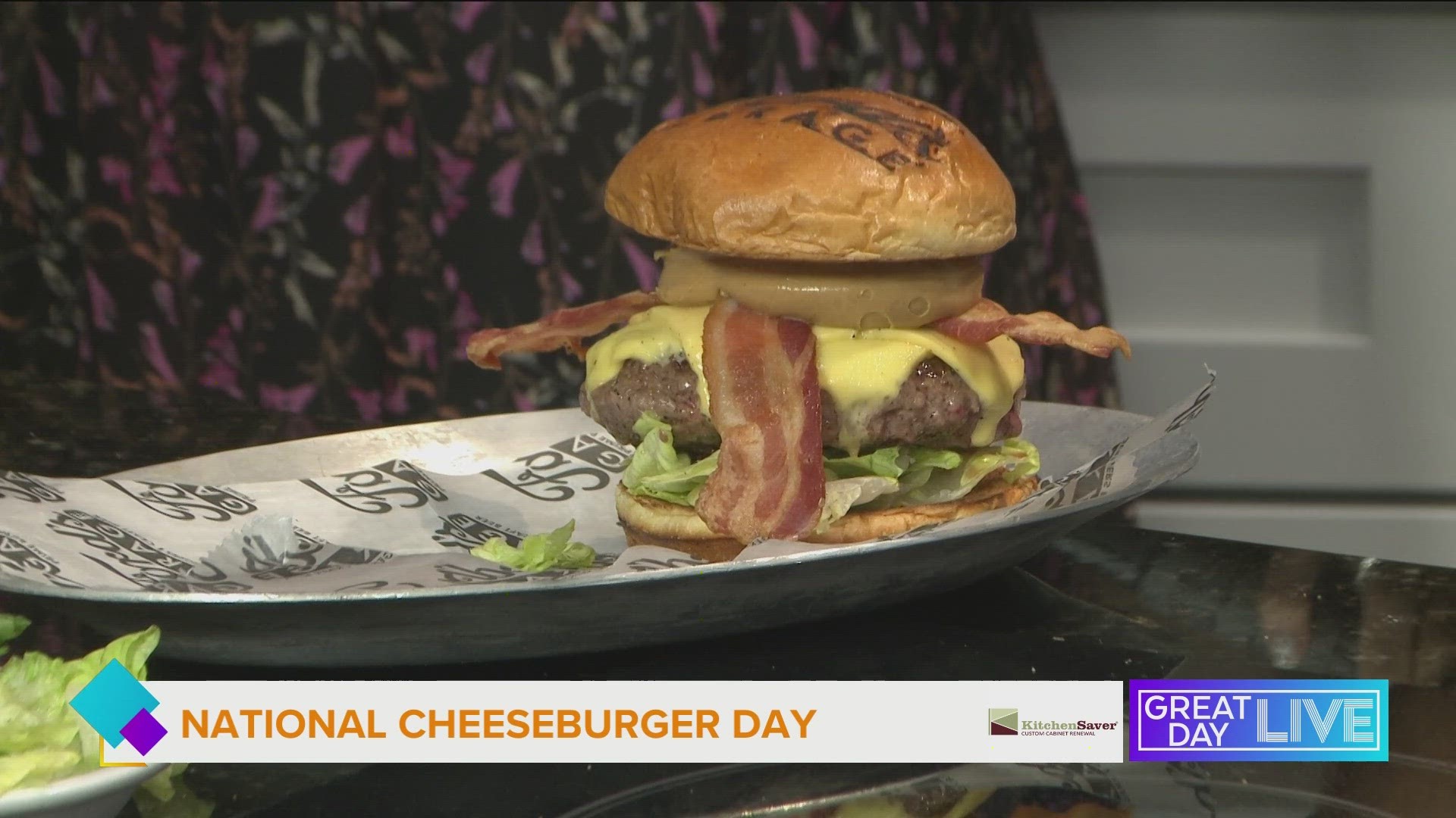 GDL celebrates National Cheeseburger day with Ford’s Garage’s famous Jiffy Burger, a burger filled with peanut butter.