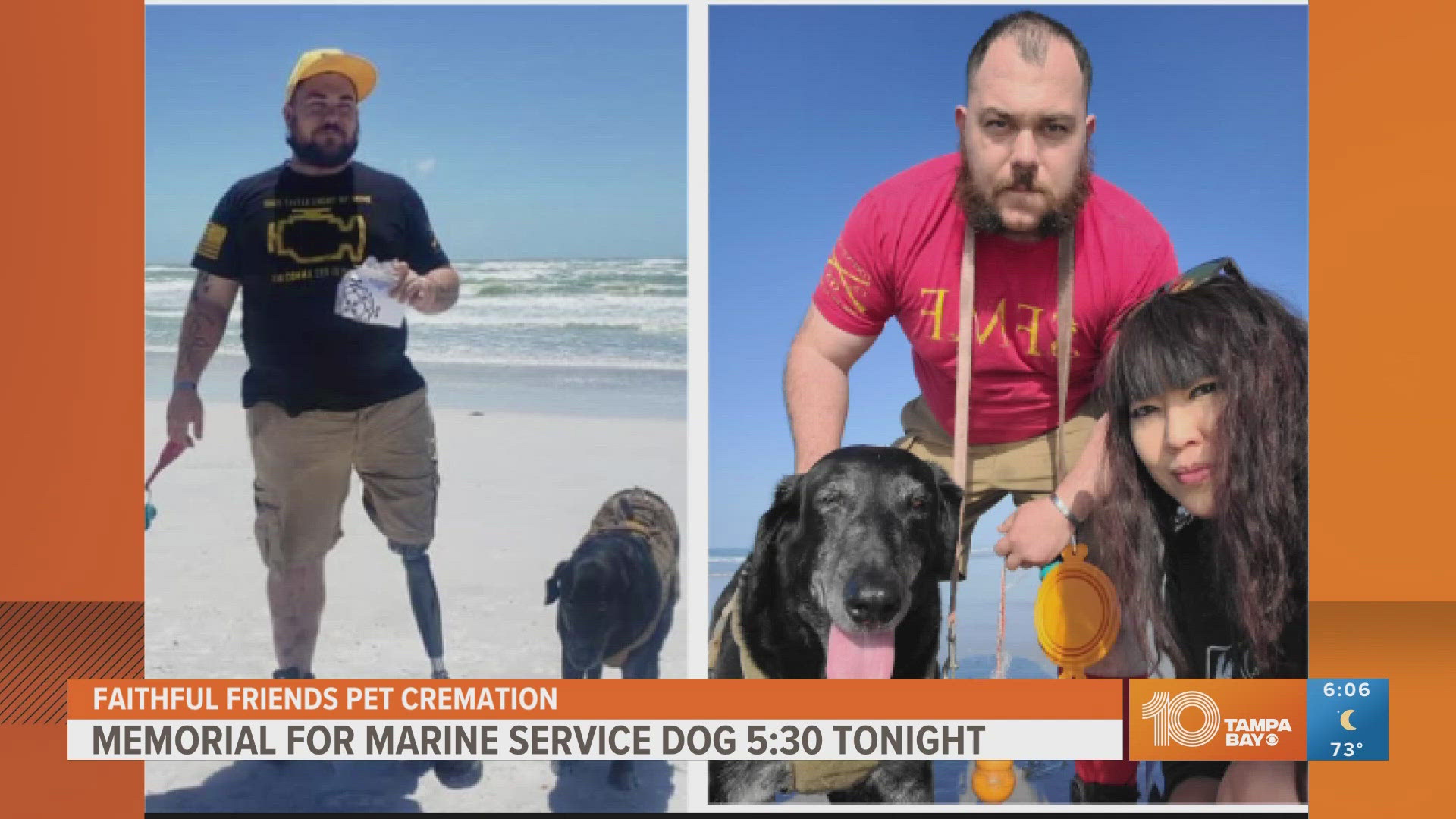 Shadow completed five tours in Afghanistan and will be honored at a memorial service Friday night in Zephyrhills.