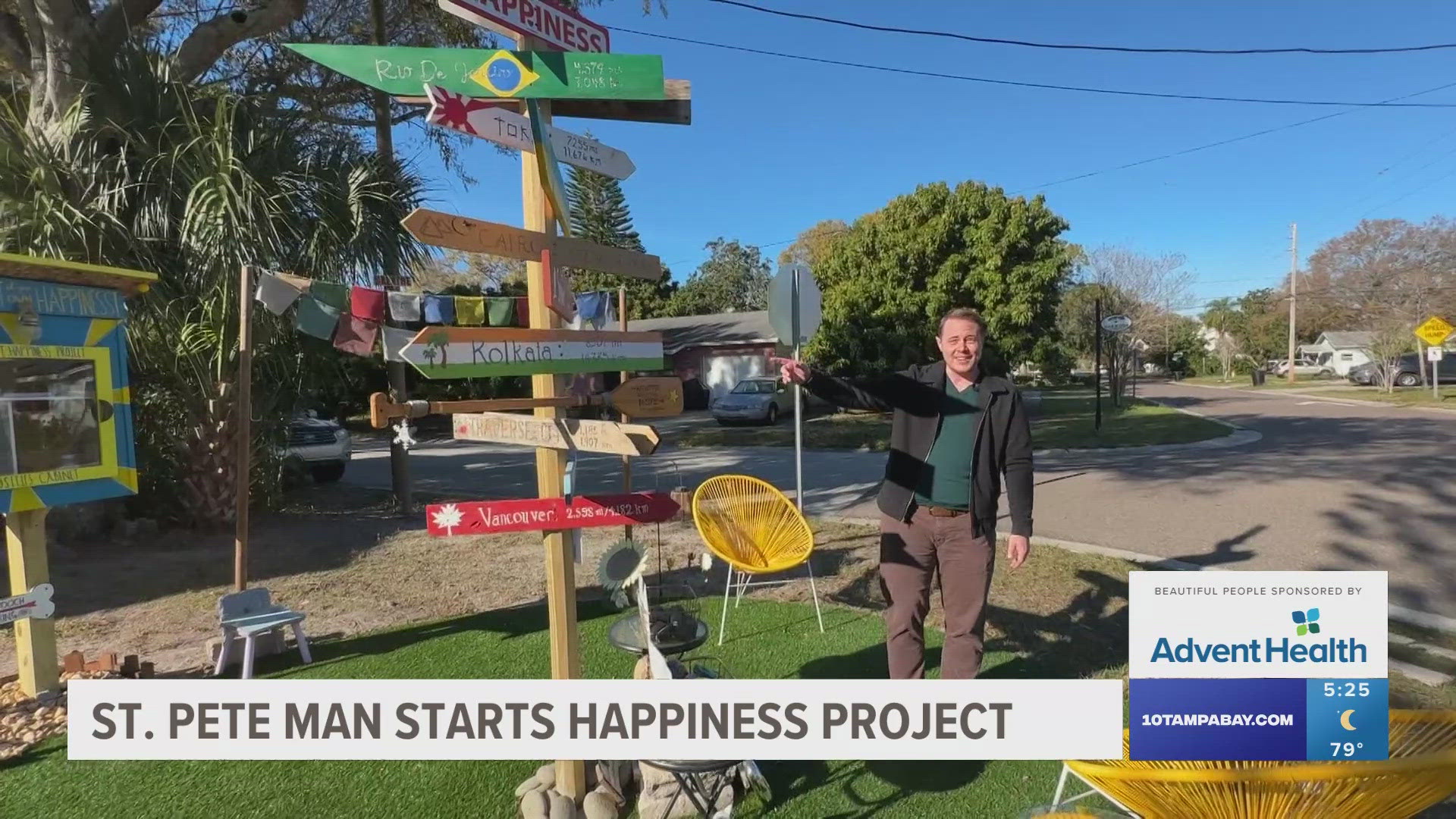 Adam Peters thought of starting the project after the COVID-19 pandemic. His goal was to create a welcome spot where neighbors can find reasons to be happy.