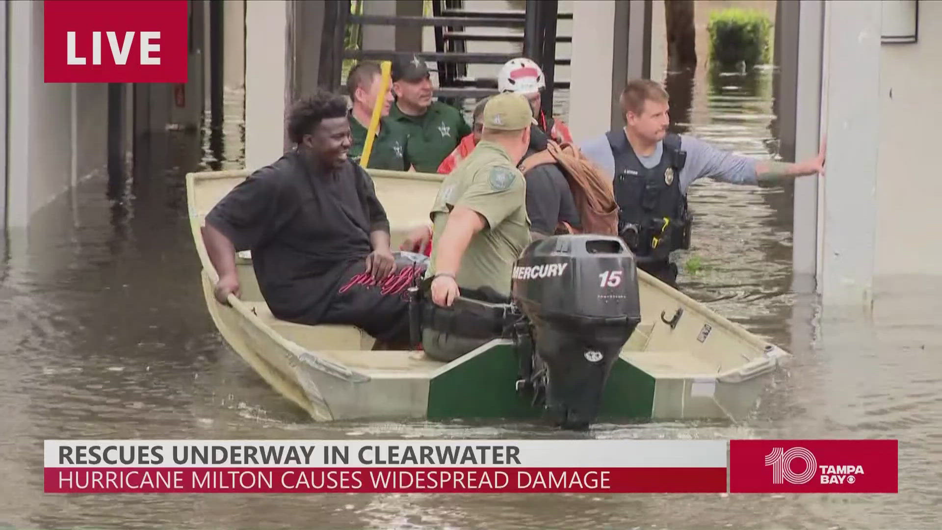 Clearwater police say they've rescued 37 people since Milton, and at least 50 more are waiting to be rescued.