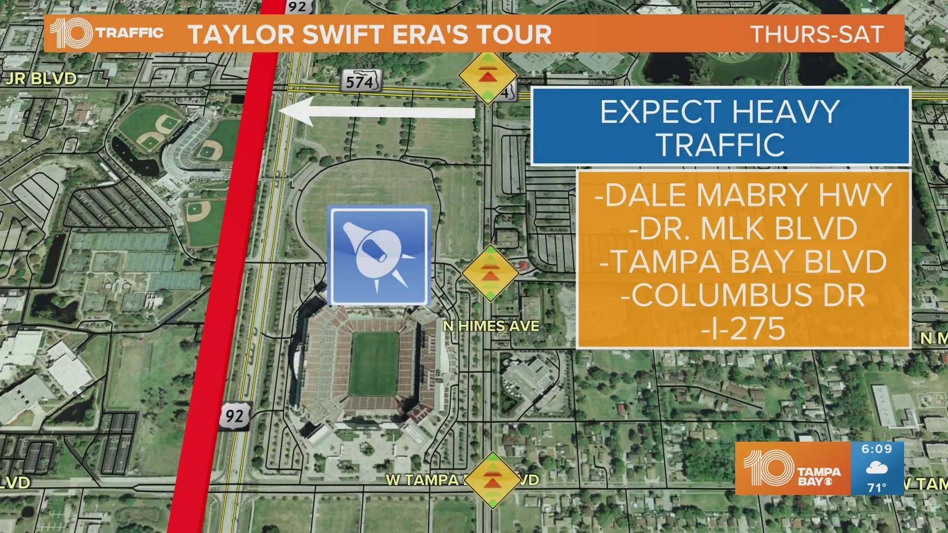 Taylor Swift is bringing her Eras Tour to Tampa for three nights this week: April 13, 14 and 15.
