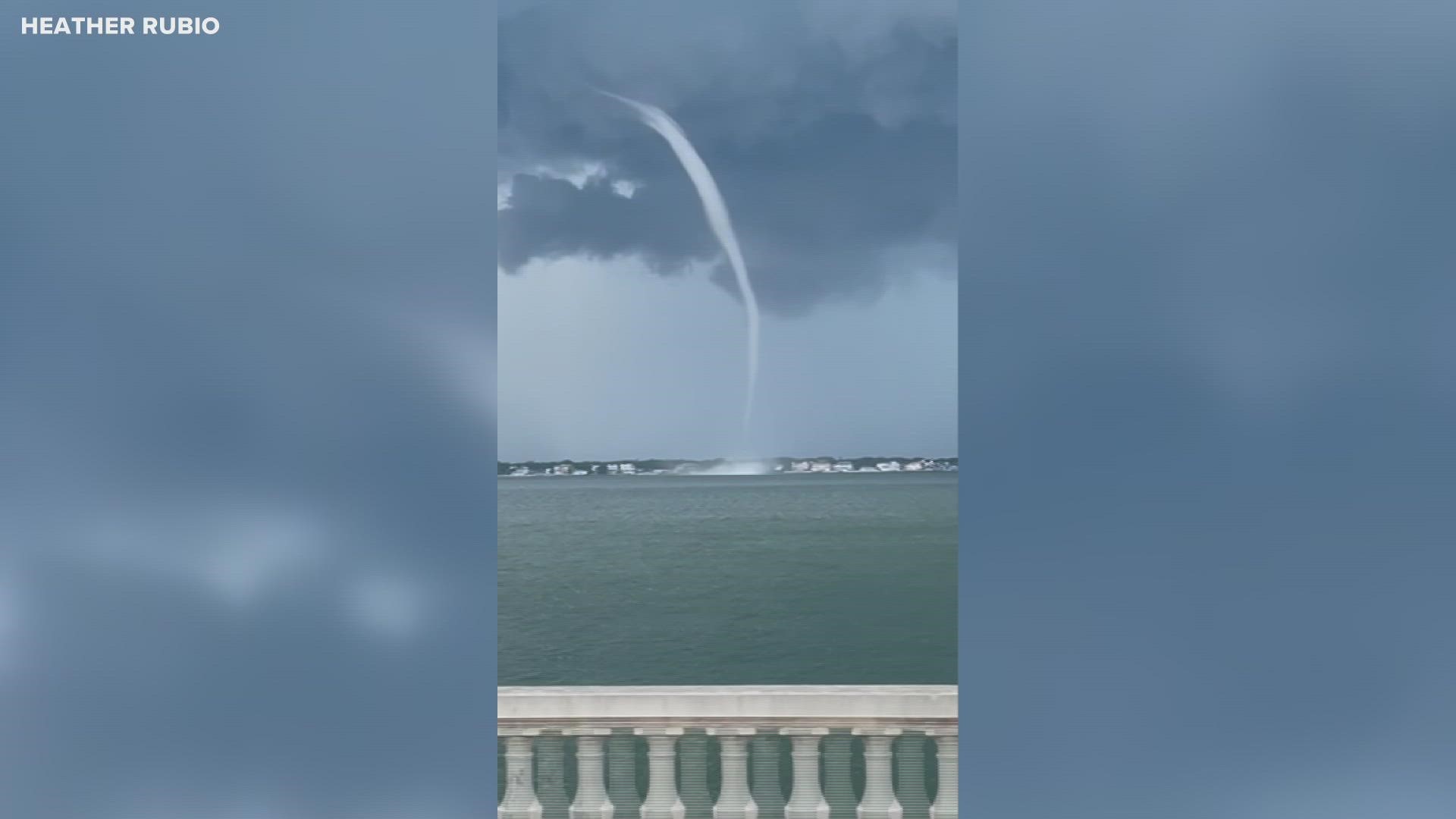 A waterspout was seen twirling on the water off of Bayshore Boulevard.