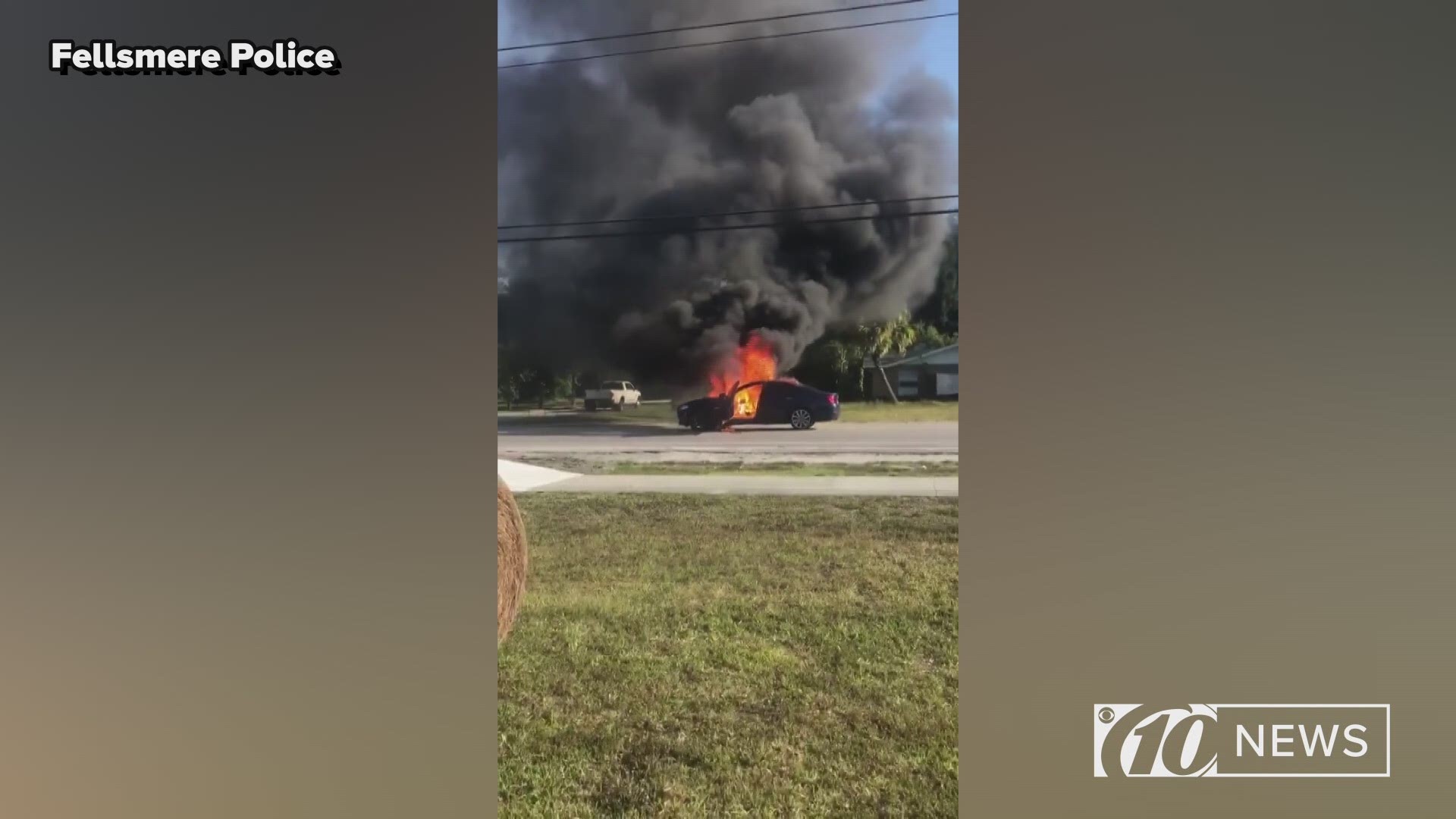 A car fire shut down an intersection Wednesday in Indian River County. (Video Credit: Fellsmere Police)
