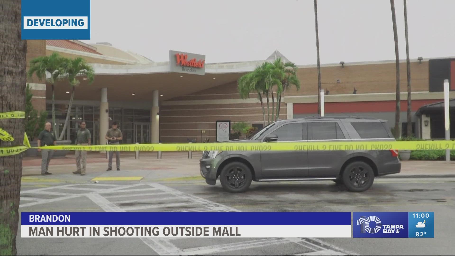 Two men arguing inside the mall continued outside, with one firing a weapon, according to a sheriff's office spokesperson.