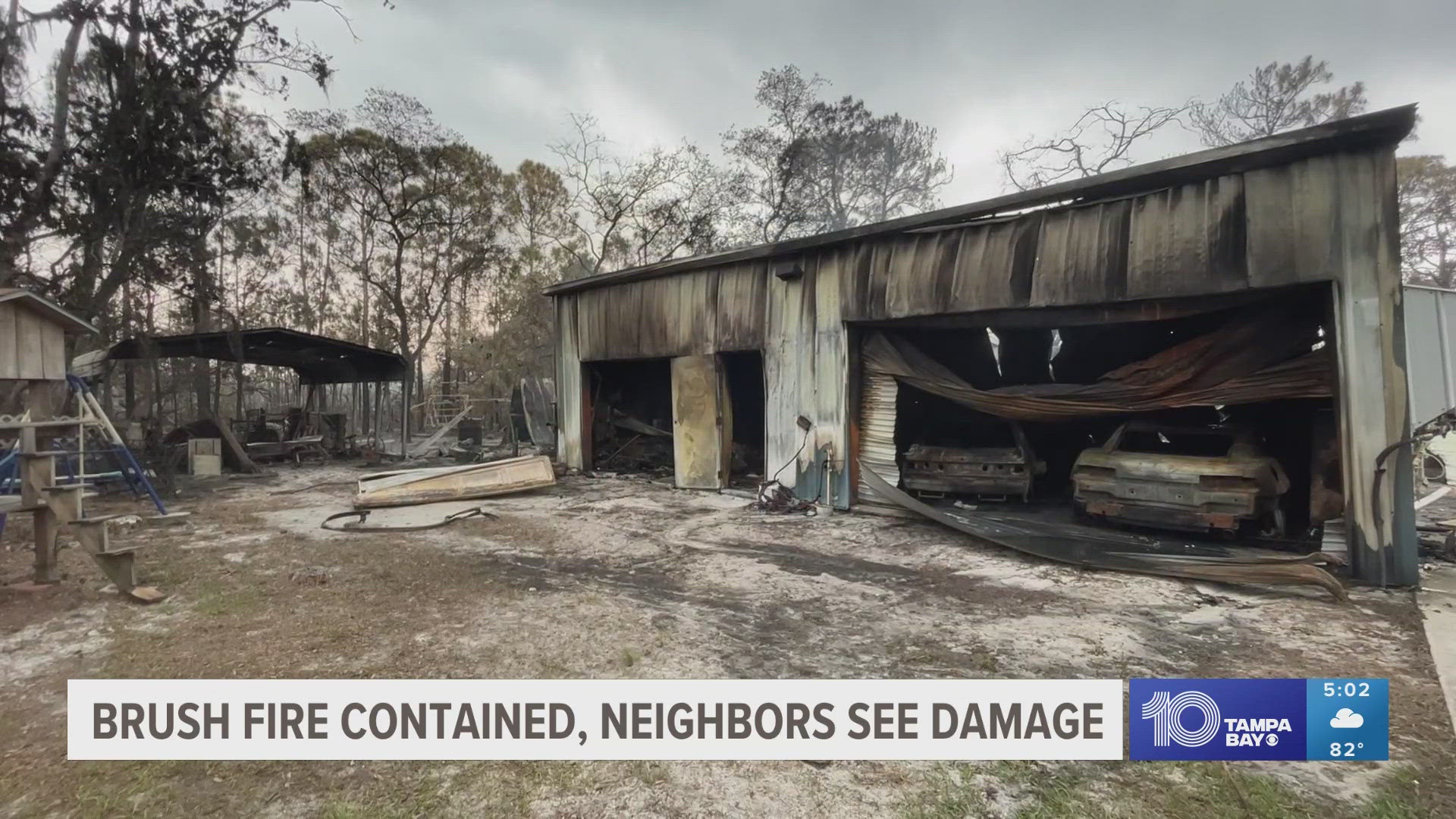 Since Tuesday, the fire has burned the fire has burned more than 300 acres of land in Lake Placid. Now 85% contained, the fire damaged only two homes.