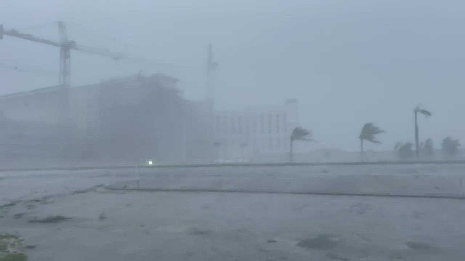 Strong winds and heavy rain were seen at Port Charlotte on Tuesday. Courtesy: @ChrisHallWx/Twitter