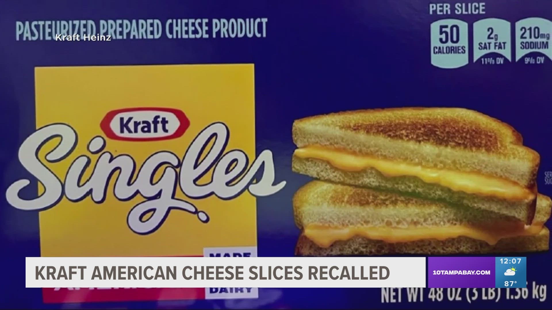 The company has received six complaints of people gagging or choking on the plastic-covered cheese slices.