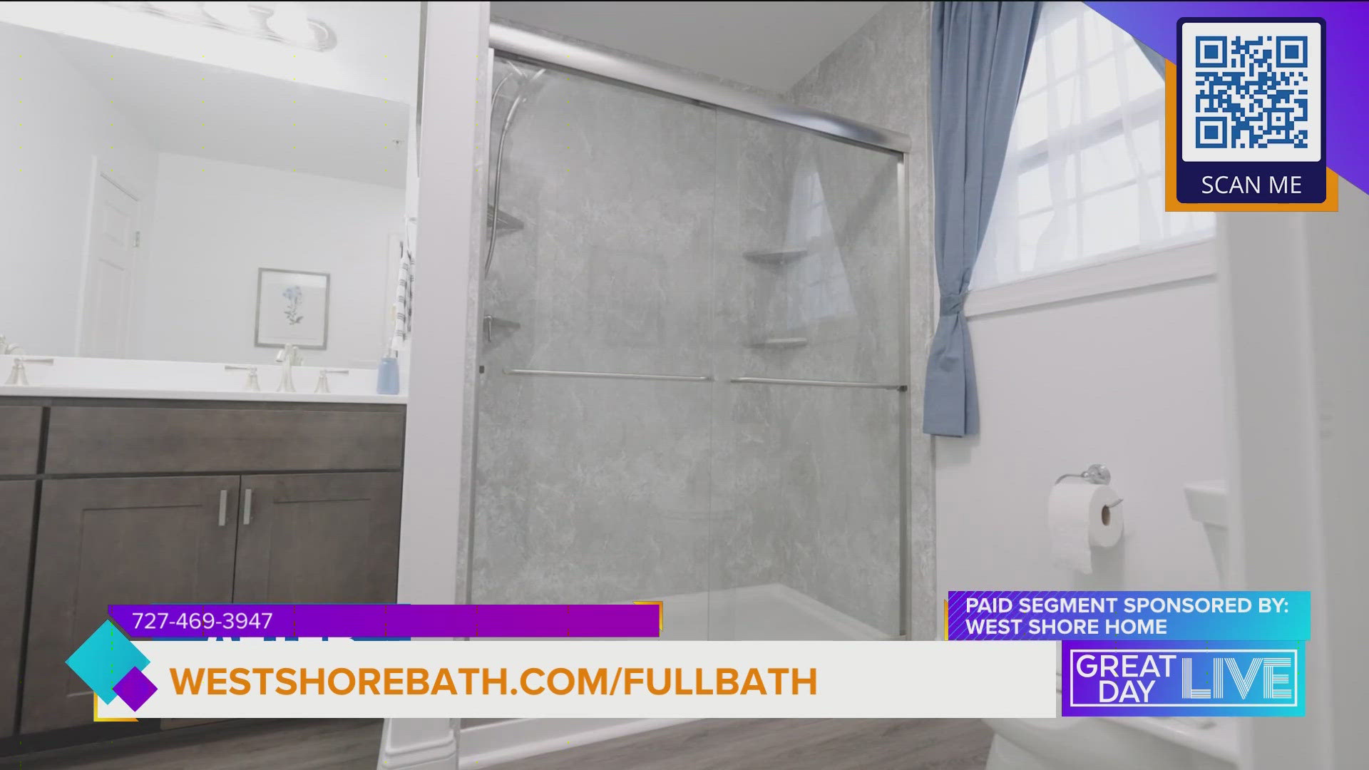 This story sponsored by: West Shore Home. You can get a new upgraded bathroom, from the bath to the sink installed within a week from West Shore Home. 727-469-3947