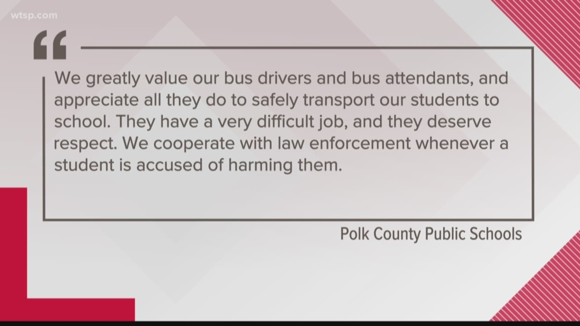 A Polk County elementary student was taken into custody Monday under the Baker Act after attacking a school bus attendant, according to the sheriff's office.