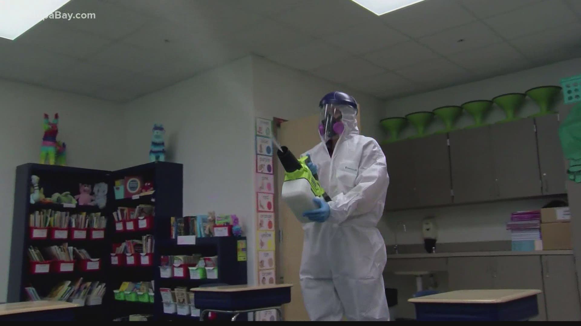 The district has had a handful of staff test positive for COVID-19 over the summer, so they've had a crash course in disinfecting schools and offices.