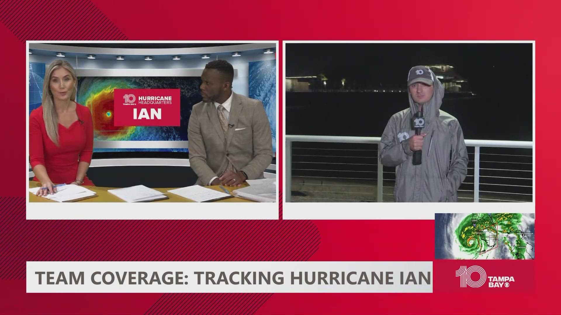 As of the 2 a.m. advisory, Hurricane Ian remains a Category 3 storm and was located about 95 miles southwest of Naples, Florida, with sustained winds of 120 mph.