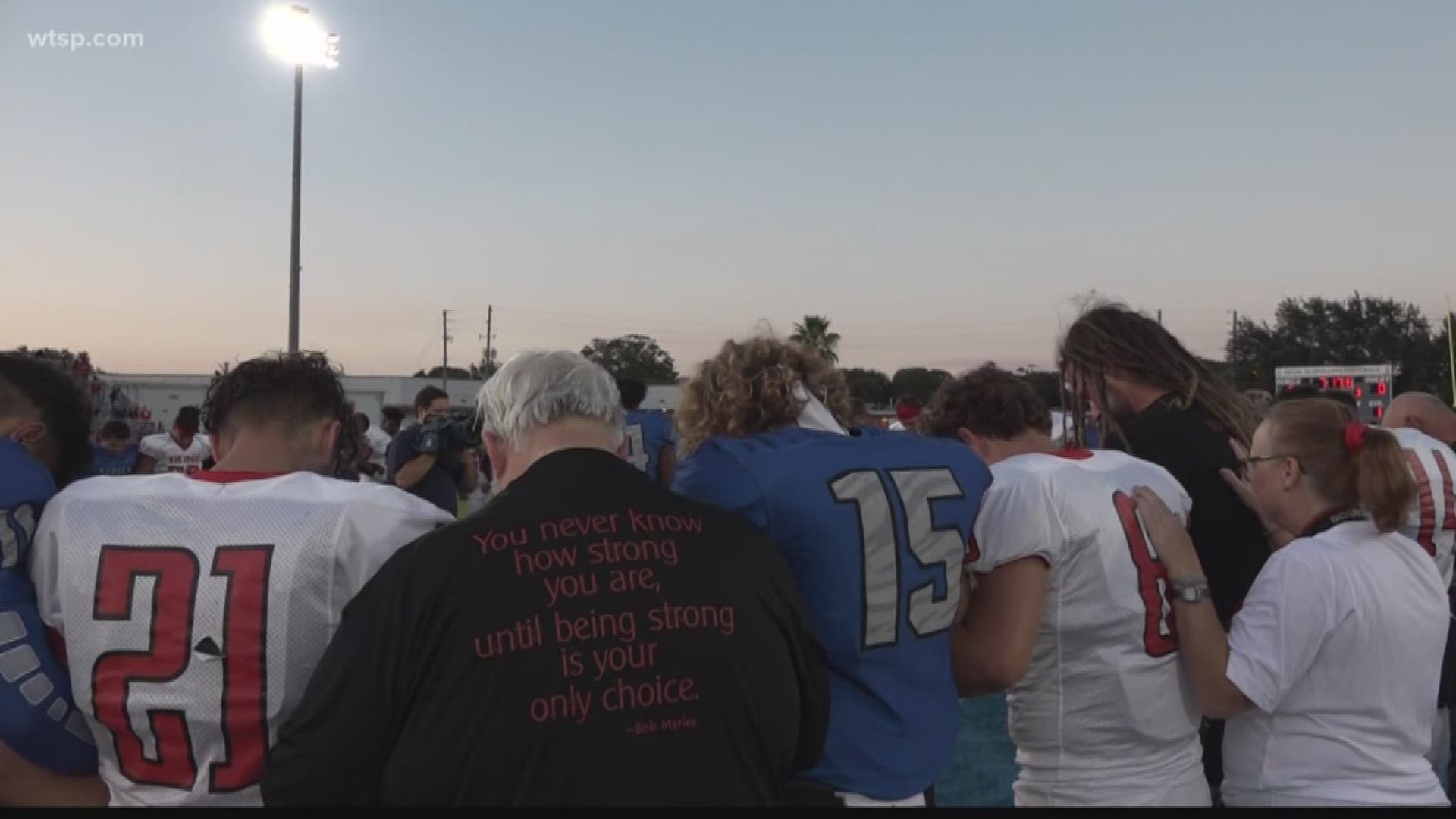 Dixie Hollins and Northeast High School honored Jacquez Welch at their Friday night game.