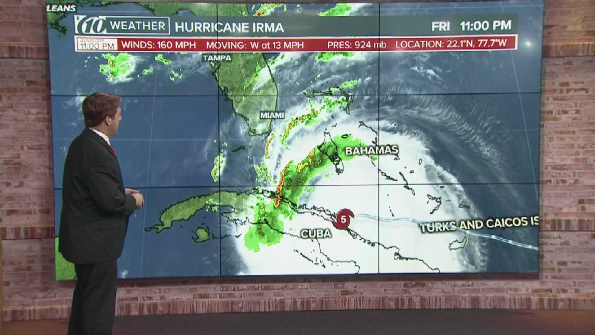The 11 p.m. Friday forecast for Irma.