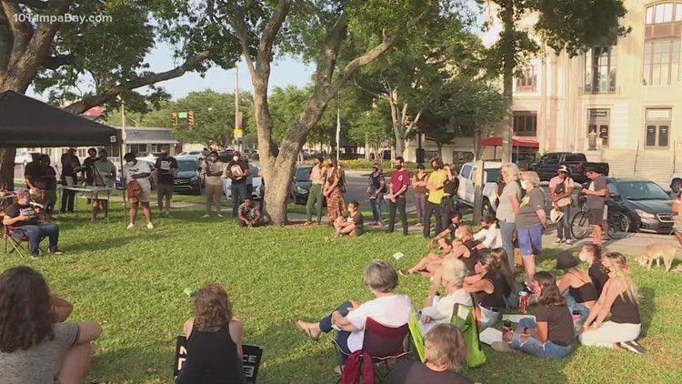 Dozens in St. Pete have gathered for a ‘peace protest and movement'
