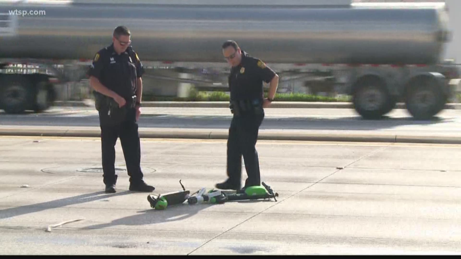 Questions about how e-scooter rules are being enforced in Tampa have come up after a man riding one collided with a semi Thursday.
That man is now in critical condition.   
We wanted to know if there would be any changes for everyday riders especially with a new state law in place.