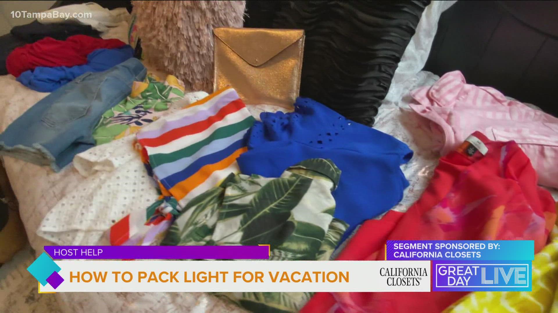 In this week's host help sponsored by California Closets, Java shares tips for packing light