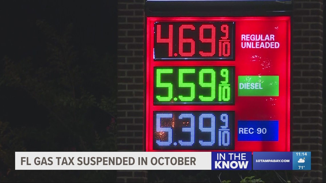 Florida gas tax suspended in October