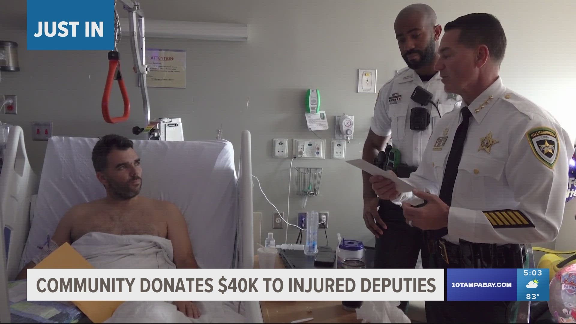 The money comes from the community and will help the deputies through their long recovery.