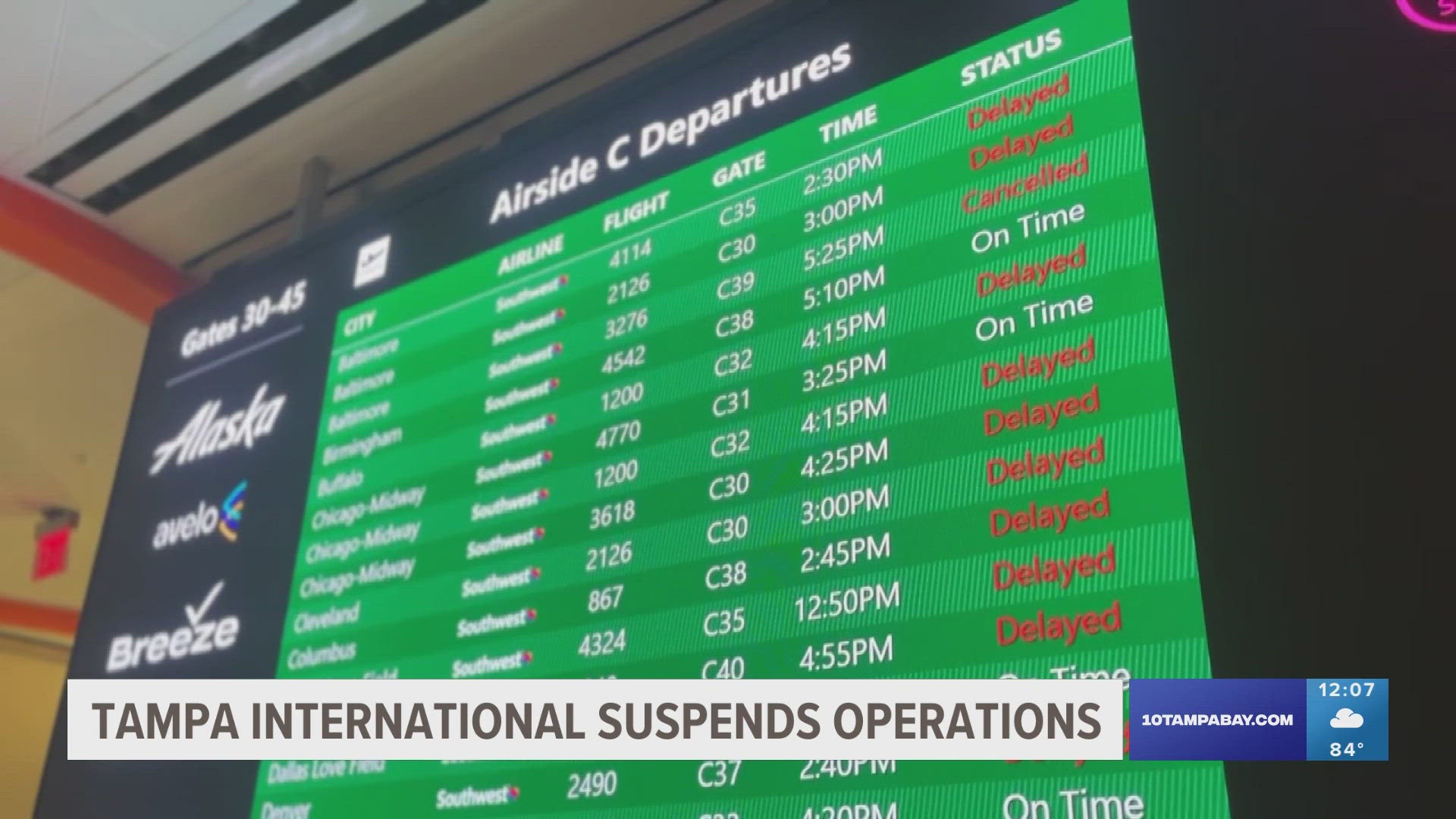 Officials say the airport is in an evacuation zone and will not have anyone there to respond to calls.