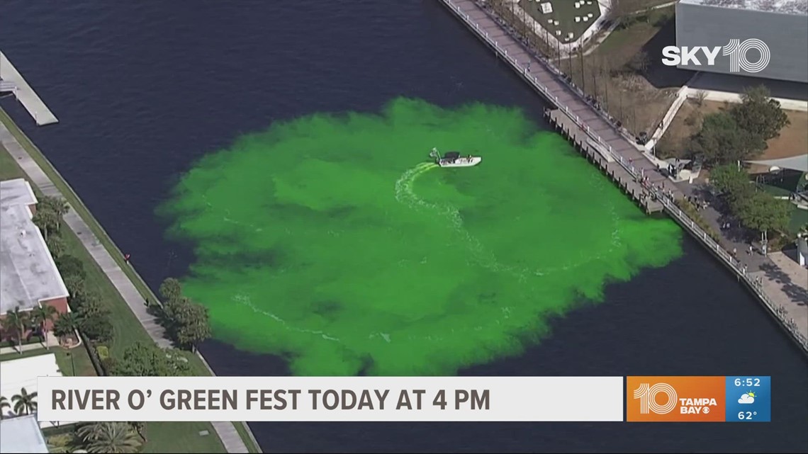 Tampa to dye Hillsborough River green on Friday afternoon