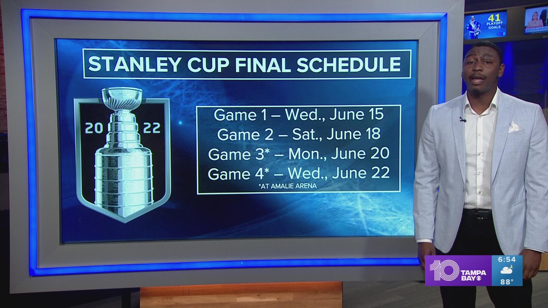 Tampa Bay will play Game 1 away in Denver on Wednesday, June 15.