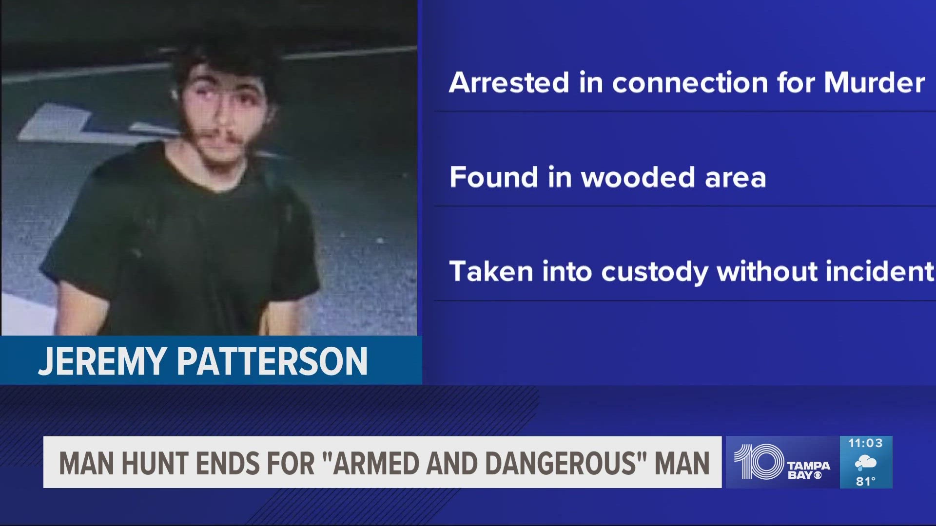 The Hernando County Sheriff's Office has been searching for the 23-year-old man since Thursday night.