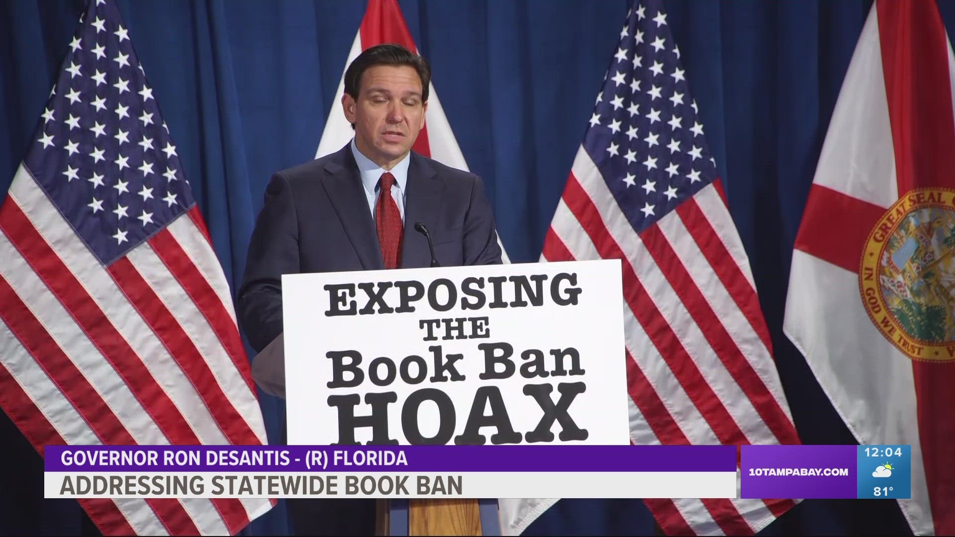 Governor DeSantis stopped in the bay area to set the record straight on the so-called book bans.