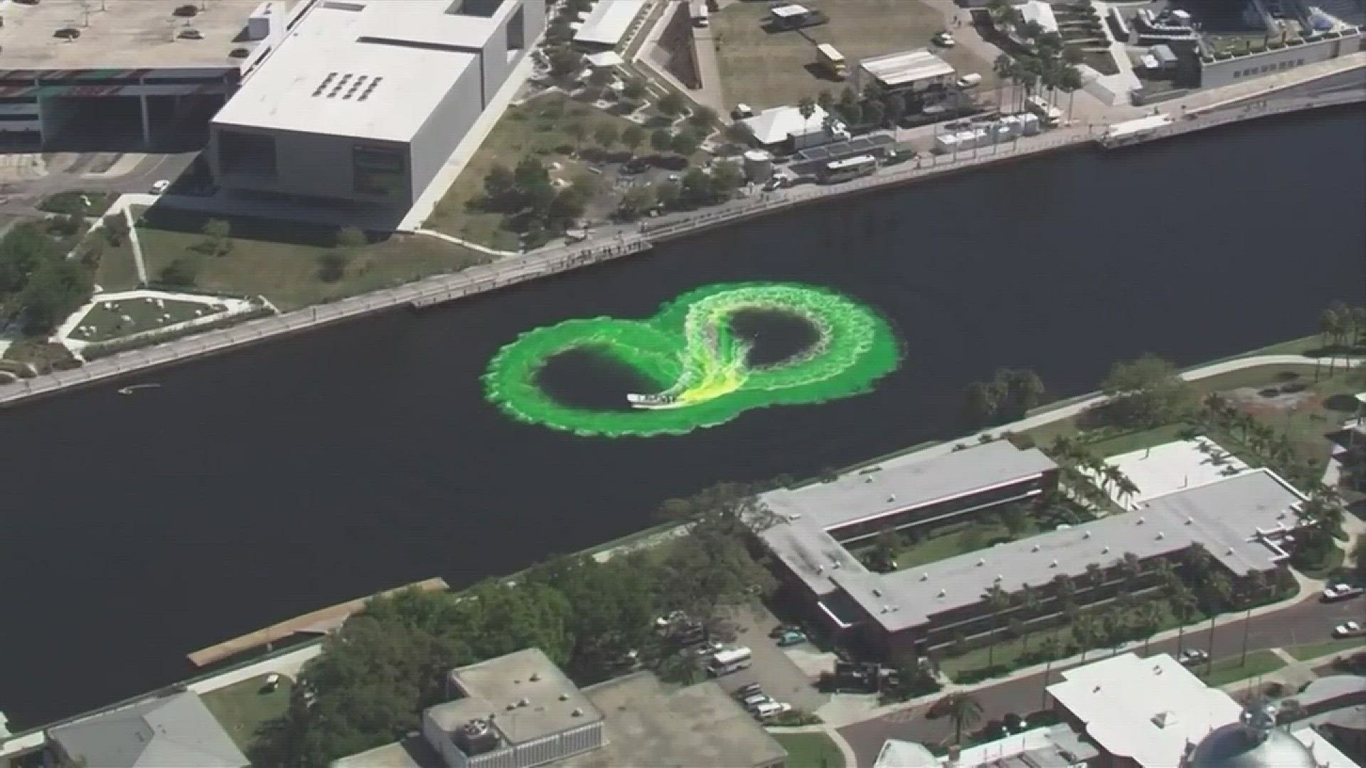 Dye testing took place ahead of the Mayor's River O'Green celebration, which is set for Saturday, March 17.