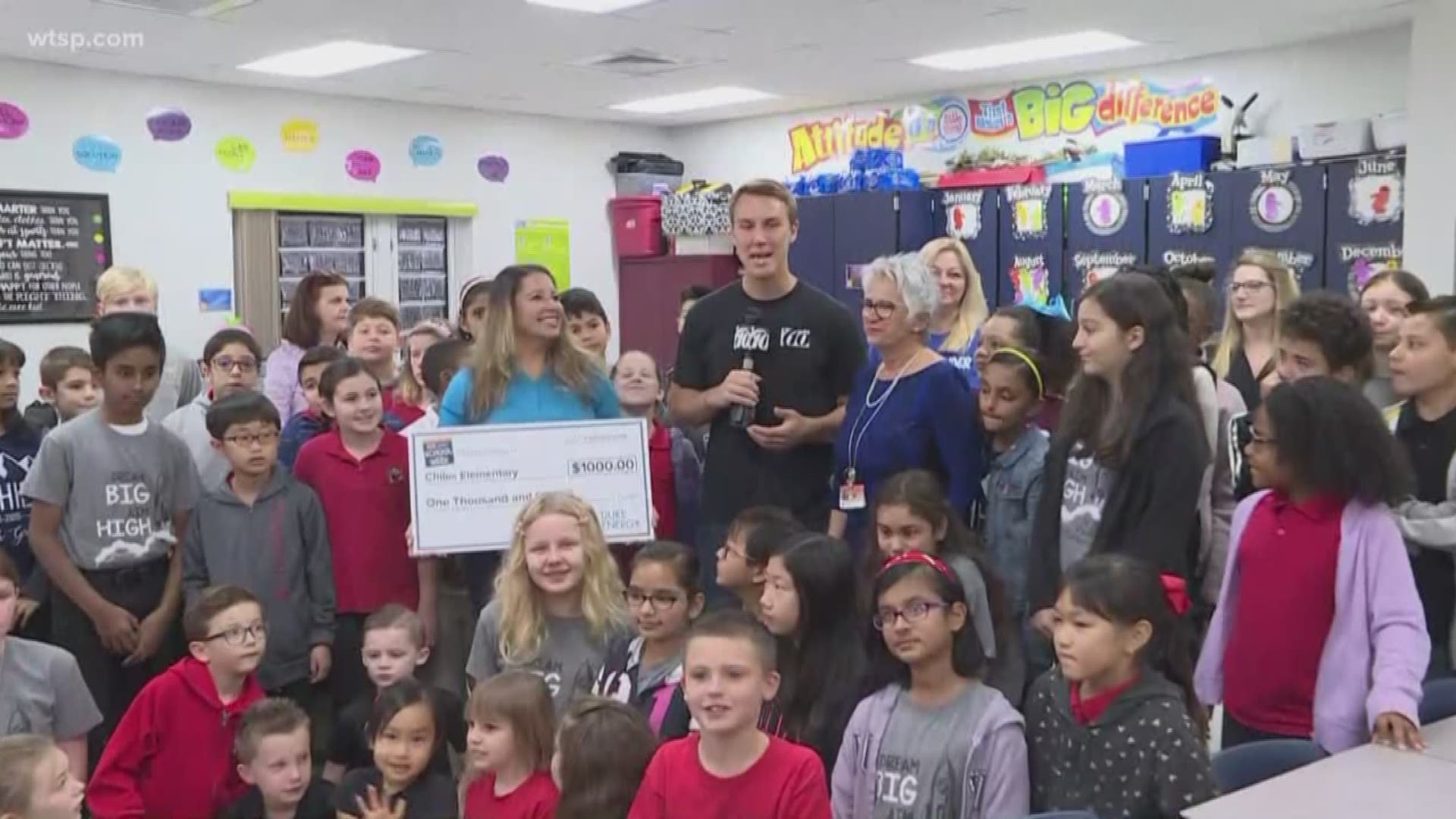 Duke Energy Florida presented a $1,000 check to Chiles Elementary.