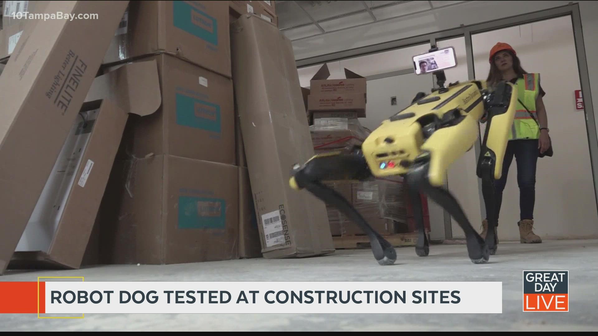 Spot the robot dog on test at the construction site