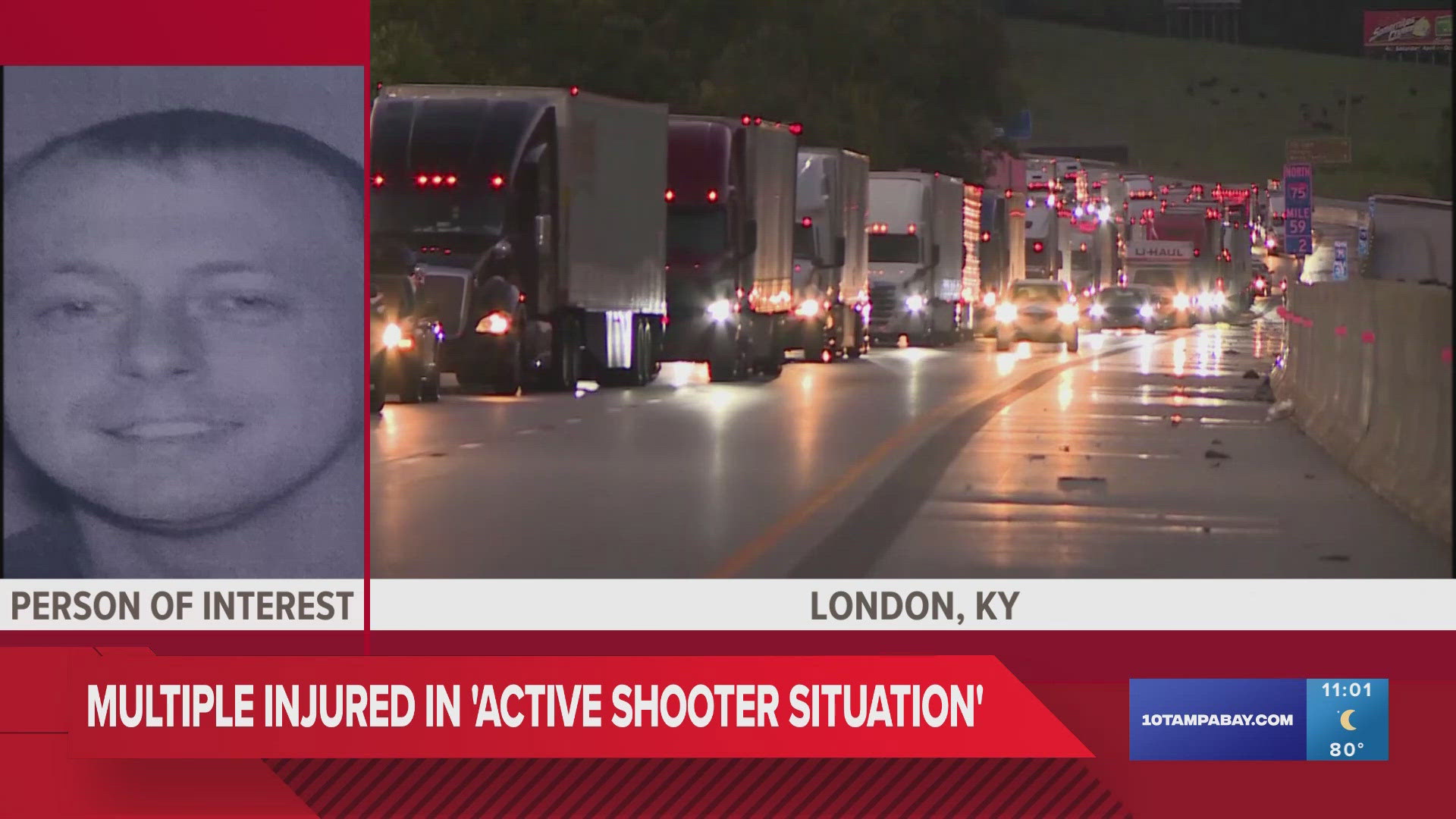 Police are seeking a 32-year-old man in connection with the shooting incident that shut down I-75 near London, Kentucky for several hours.