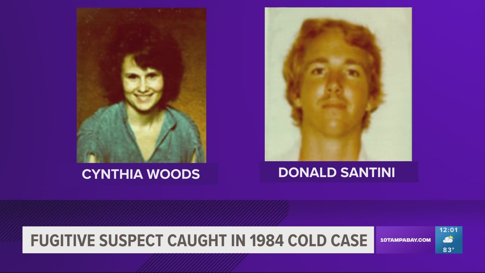 Donald Santini is accused of strangling Cynthia Ruth Wood and dumping her body in a ditch.