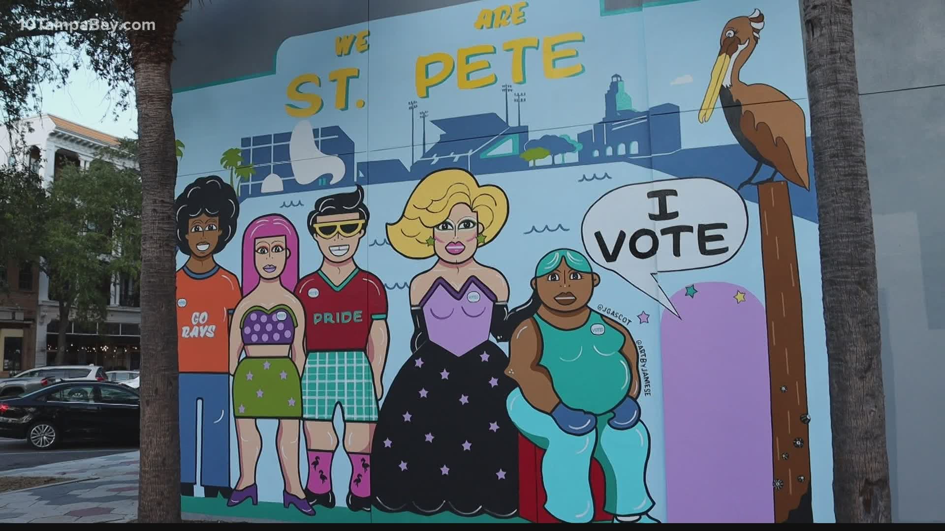 You can scan new interactive mural with your phone to get voting info