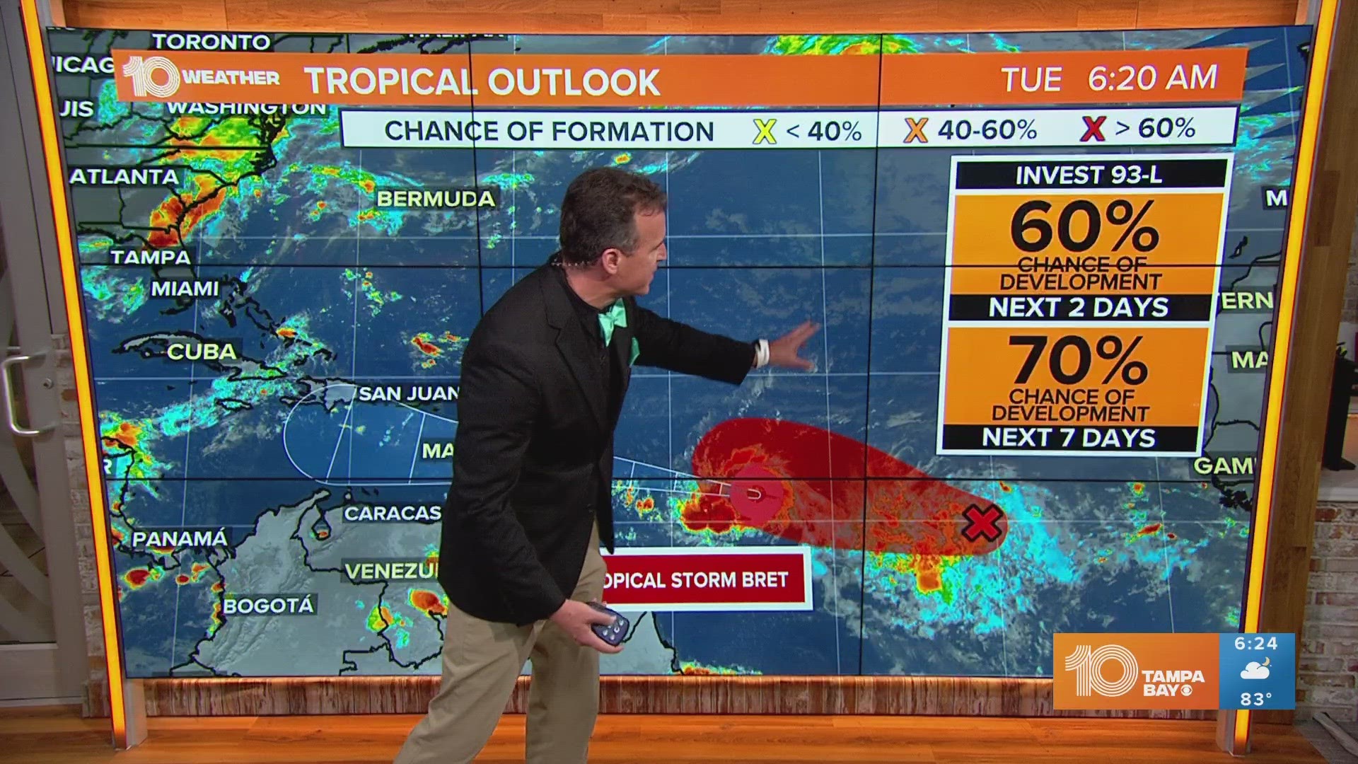 Another tropical wave off the coast of Africa could develop into a depression or storm. There's no threat to Florida or the US at this time.