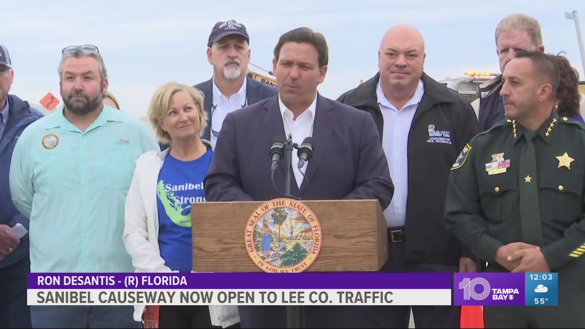 Gov. Ron DeSantis said the temporary restoration of the causeway was completed "way ahead of schedule."